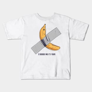 Banana Tape Modern Art "$1,000,000 and It's Yours" Kids T-Shirt